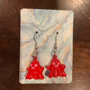 NEW HANDMADE RED GHOST EARRINGS